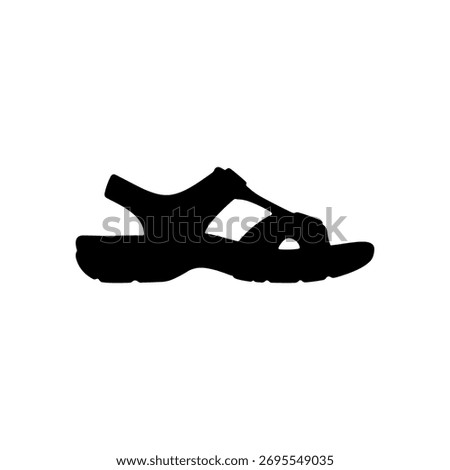 Men sandal icon silhouette vector flat illustration design.