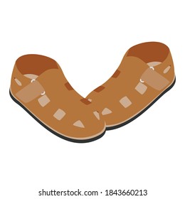 Men Sandals Icon. Isometric Illustration Of Men Sandals Vector Icon For Web