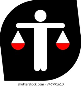 men with scales, libra, weight, compare, judge, law vector, icon