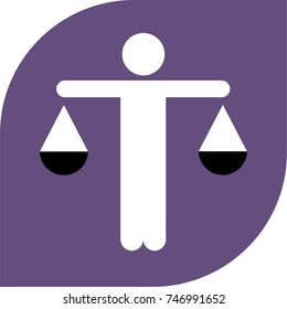 men with scales, libra, weight, compare, judge, law vector, icon