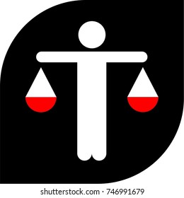 men with scales, libra, weight, compare, judge, law vector, icon