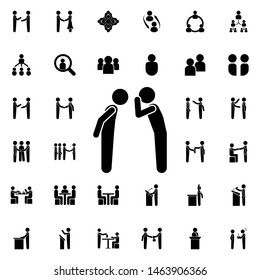 Men are secretive icon. Universal set of conversation for website design and development, app development