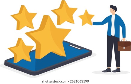 men send messages with stars on a smartphone, top reviews