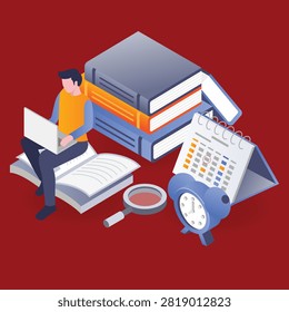Men set an alarm to remember to always study