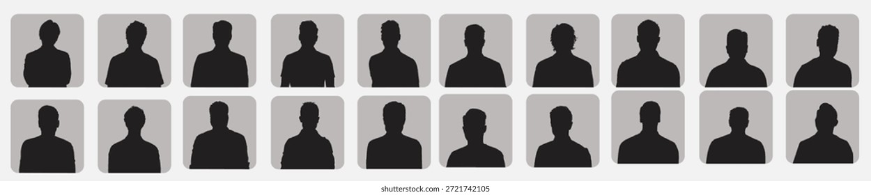 men set on white background collection people silhouettes