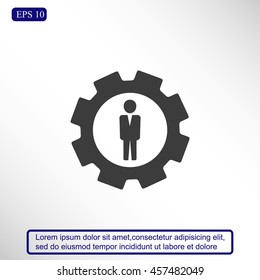 Men settings icon.Vector illustration. Flat design.