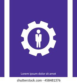 Men settings icon.Vector illustration. Flat design.