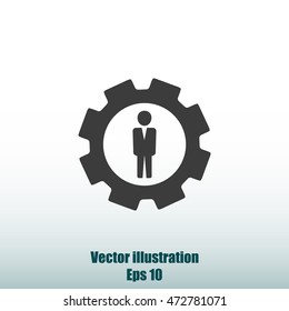 Men settings icon.Vector illustration. Flat design.