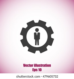 Men settings icon.Vector illustration. Flat design.