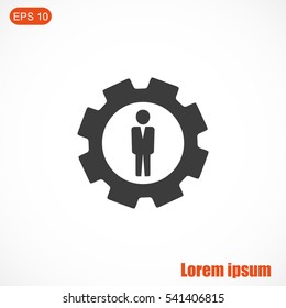 Men settings icon.Vector illustration. Flat design.