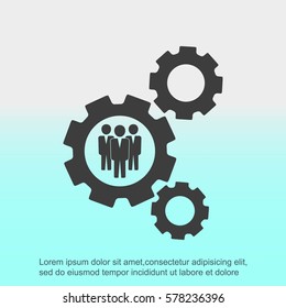 Men settings icon.Vector illustration. Flat design.