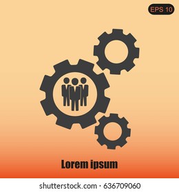 Men settings icon.Vector illustration. Flat design.