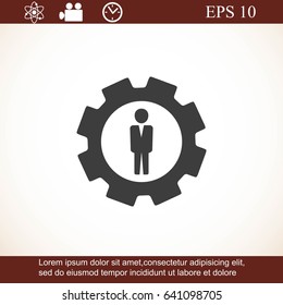 Men settings icon.Vector illustration. Flat design.