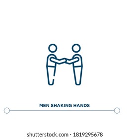 men shaking hands outline vector icon. simple element illustration. men shaking hands outline icon from editable business concept. can be used for web and mobile
