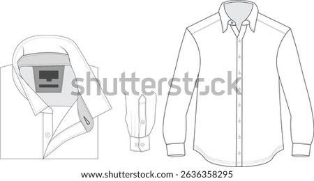 MEN SHIRT FLAT SKETCH TECHNICAL DRAWING