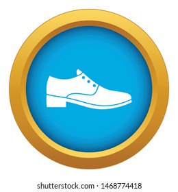 Men shoe icon blue vector isolated on white background for any design
