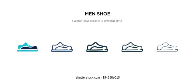 men shoe icon in different style vector illustration. two colored and black men shoe vector icons designed in filled, outline, line and stroke style can be used for web, mobile, ui