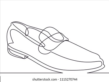 Men shoe icon  illustration men shoe vector icon for any web design Continuous one line drawing 