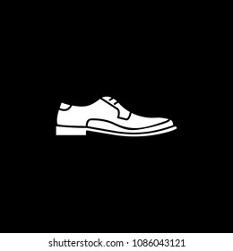 Men Shoe icon. Silhouette Men Shoe vector icon for web design isolated on black background