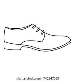 Men shoe icon. Thin line illustration of men shoe vector icon for any web design