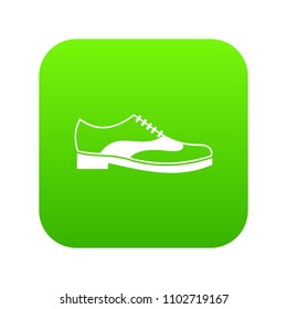 Men shoe with lace icon digital green for any design isolated on white vector illustration