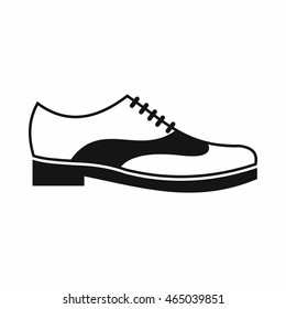 Men shoe with lace icon in simple style isolated on white background. Wear symbol