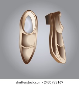 Men Shoe Leather Vector Illustration