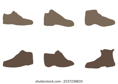 Men shoe silhouette icon design set