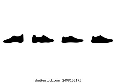 Men shoe silhouette icon set