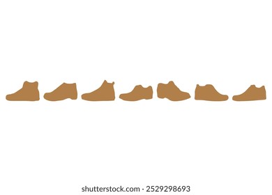 Men shoe silhouette icon set