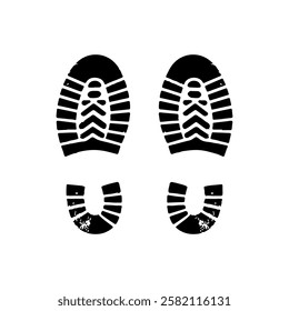 Men shoes footprint icon silhouette vector flat illustration design on white background.