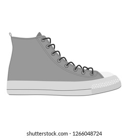 Men shoes high top sneakers isolated. Male man season shoes icons. Footwear sketch vector illustration