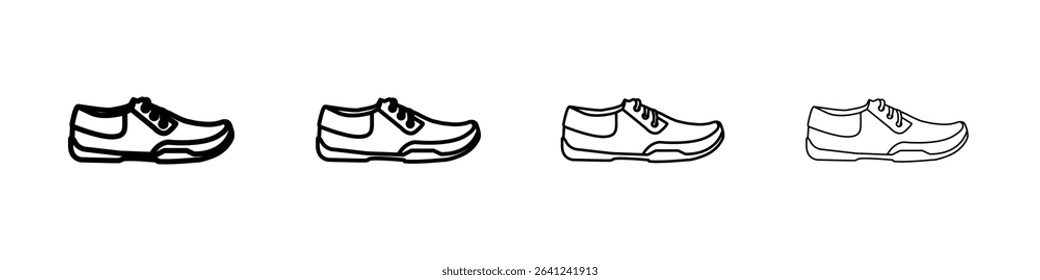 Men Shoes Icon Outline sign symbol set