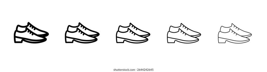 Men Shoes Icon thin outline logo mark set