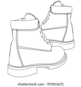men shoes illustration isolated set