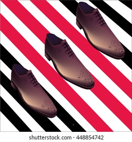 men shoes lines background vector illustration