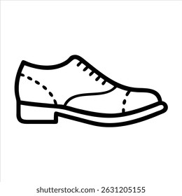 Hombres zapatos icono de objeto de diseño de arte moderno en blanco y negro con contorno audaz 