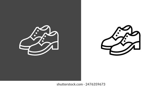 Men Shoes Outline Icon Vector Illustration