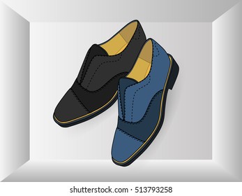 Men shoes pair. Vector illustration