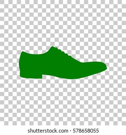 Men Shoes sign. Dark green icon on transparent background.