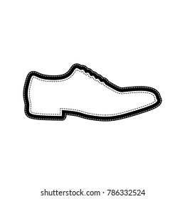 Men Shoes sign. Vector. Flat style black icon on white.