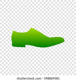 Men Shoes sign. Vector. Green gradient icon on transparent background.