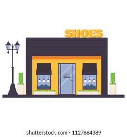 Men Shoes Store Front Flat Style Stock Vector (Royalty Free) 1127664389 ...