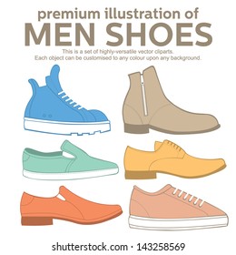 men shoes vector collection