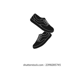 men Shoes Vector Icon. Shoes icon. men Shoes silhouettes. A pair of male shoes element, women foot wear vector style pictogram for web, mobile app. silhouettes icon isolated on white background.