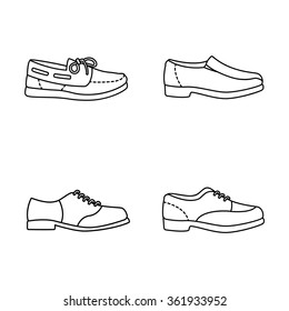 men shoes vector icons