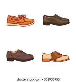 men shoes vector icons