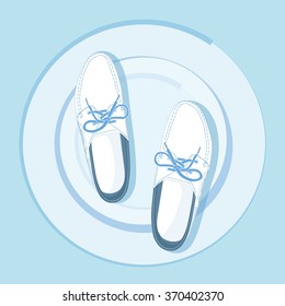 men shoes vector icons