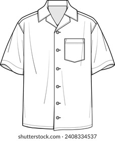 men short sleeve with pocket shirt fashion vector