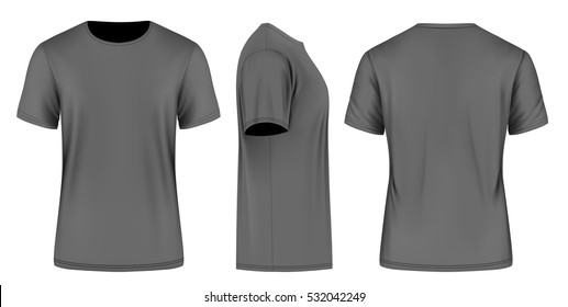 Men Short Sleeve Tshirt Front Side Stock Vector (Royalty Free ...